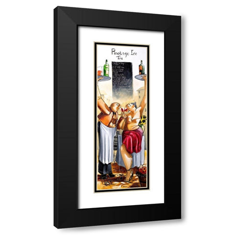 Pinotage Ice Tea Black Modern Wood Framed Art Print with Double Matting by West, Ronald