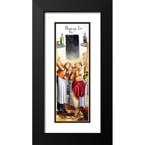 Pinotage Ice Tea Black Modern Wood Framed Art Print with Double Matting by West, Ronald