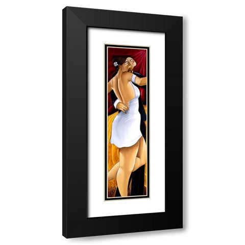 Tango II Black Modern Wood Framed Art Print with Double Matting by West, Ronald