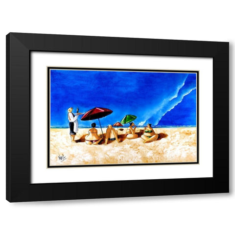 Lunch at Rooiels Black Modern Wood Framed Art Print with Double Matting by West, Ronald