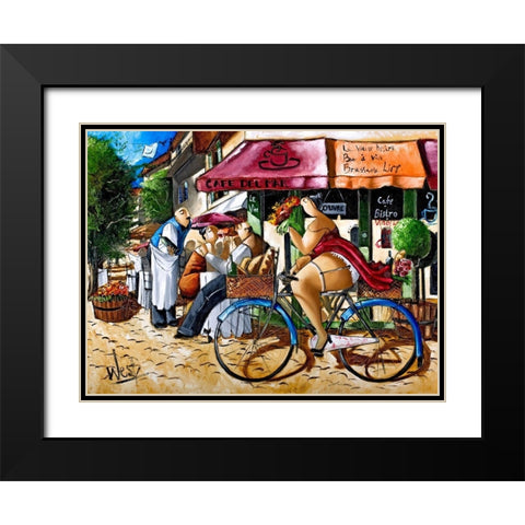 Cafe del Mar Black Modern Wood Framed Art Print with Double Matting by West, Ronald