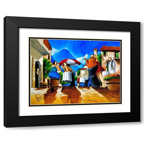 Couple Dancing Black Modern Wood Framed Art Print with Double Matting by West, Ronald