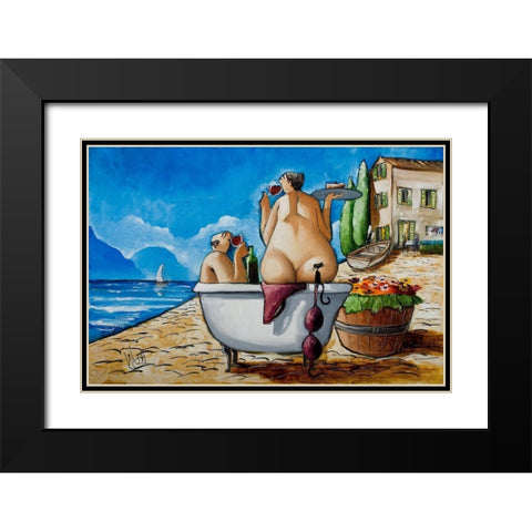 Tuscan Bath I Black Modern Wood Framed Art Print with Double Matting by West, Ronald