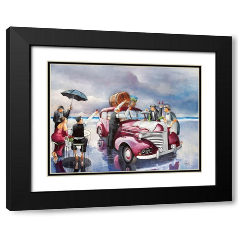 Butler Black Modern Wood Framed Art Print with Double Matting by West, Ronald