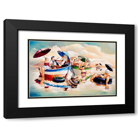 Water Lunch Black Modern Wood Framed Art Print with Double Matting by West, Ronald