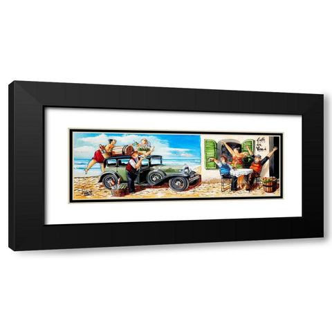 The Delivery Black Modern Wood Framed Art Print with Double Matting by West, Ronald