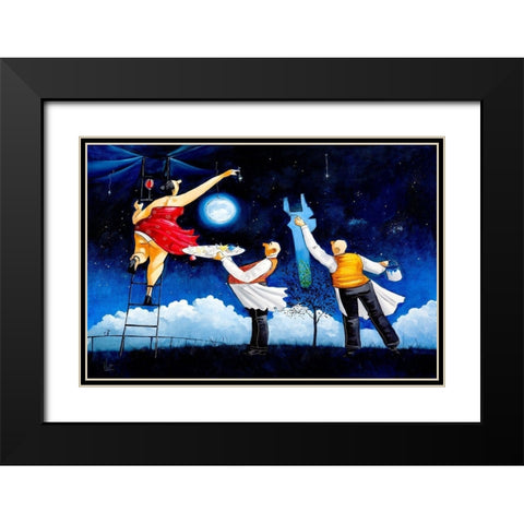 Lets Paint the Night Black Modern Wood Framed Art Print with Double Matting by West, Ronald