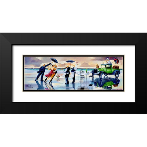 Tango After the Rain Black Modern Wood Framed Art Print with Double Matting by West, Ronald