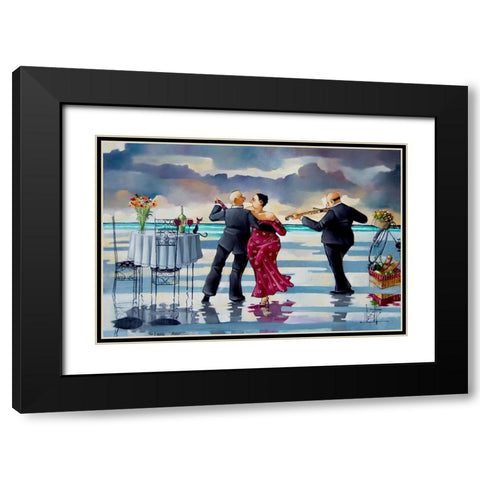 Date Night II Black Modern Wood Framed Art Print with Double Matting by West, Ronald