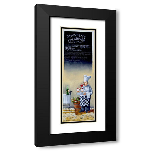 Strawberry Cheesecake Black Modern Wood Framed Art Print with Double Matting by West, Ronald