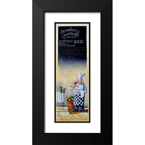 Strawberry Cheesecake Black Modern Wood Framed Art Print with Double Matting by West, Ronald