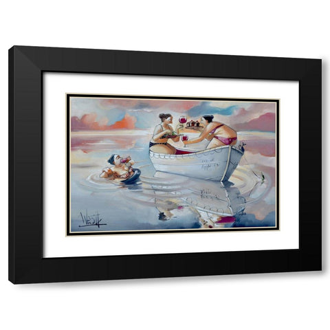 Life of Apple Pie Black Modern Wood Framed Art Print with Double Matting by West, Ronald