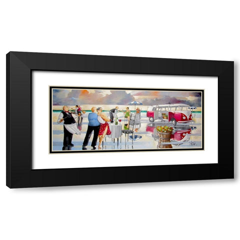 Beach Dance II Black Modern Wood Framed Art Print with Double Matting by West, Ronald