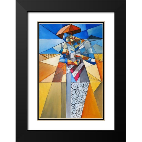 Madonna and Child Black Modern Wood Framed Art Print with Double Matting by West, Ronald