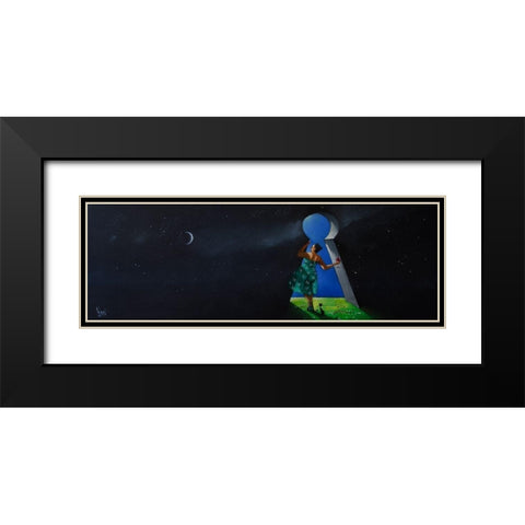 A Glimpse Black Modern Wood Framed Art Print with Double Matting by West, Ronald