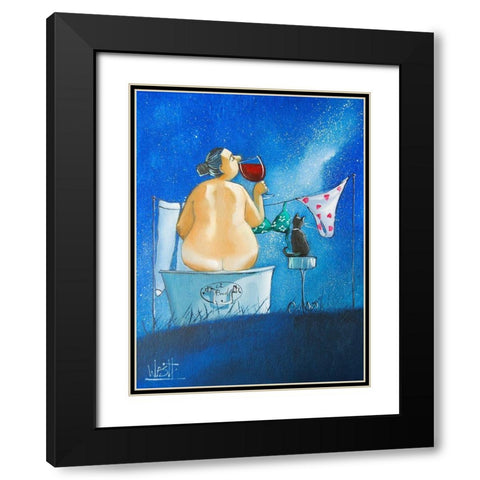 O So Heavenly Black Modern Wood Framed Art Print with Double Matting by West, Ronald