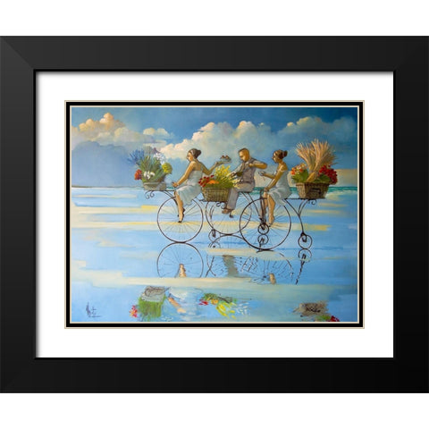 The Scenic Route Black Modern Wood Framed Art Print with Double Matting by West, Ronald