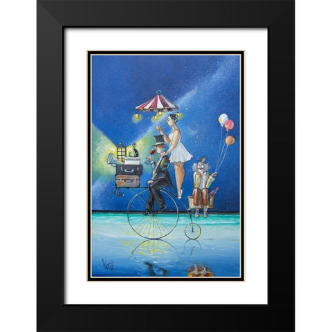 The Circus is Coming to Town Black Modern Wood Framed Art Print with Double Matting by West, Ronald