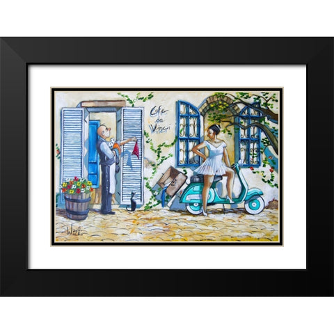 Runaway Bride Black Modern Wood Framed Art Print with Double Matting by West, Ronald