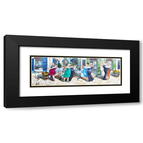 Lets Dance III Black Modern Wood Framed Art Print with Double Matting by West, Ronald