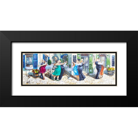 Lets Dance III Black Modern Wood Framed Art Print with Double Matting by West, Ronald