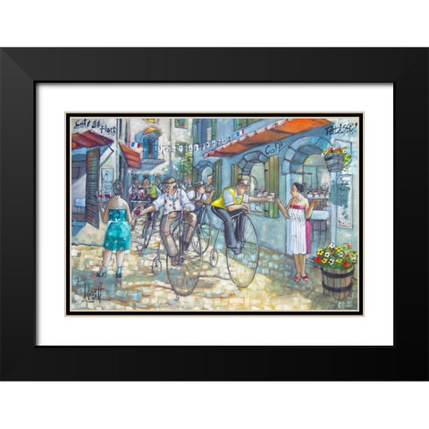 Tour de France I Black Modern Wood Framed Art Print with Double Matting by West, Ronald