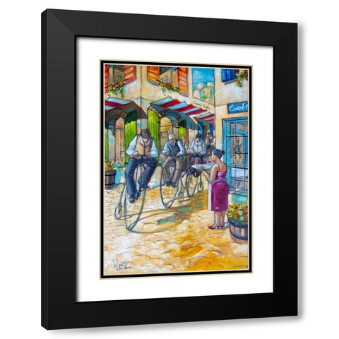 Tour de France II Black Modern Wood Framed Art Print with Double Matting by West, Ronald