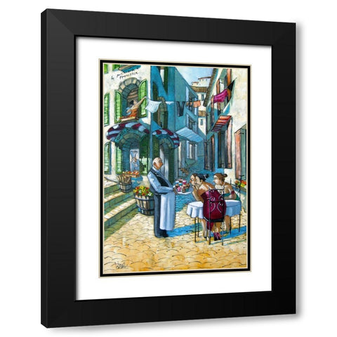 There Goes the Diet Black Modern Wood Framed Art Print with Double Matting by West, Ronald