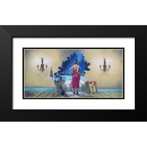 When I Dream I Black Modern Wood Framed Art Print with Double Matting by West, Ronald