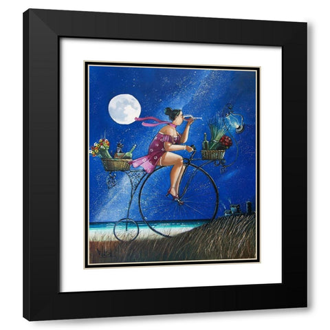 Running Late Black Modern Wood Framed Art Print with Double Matting by West, Ronald