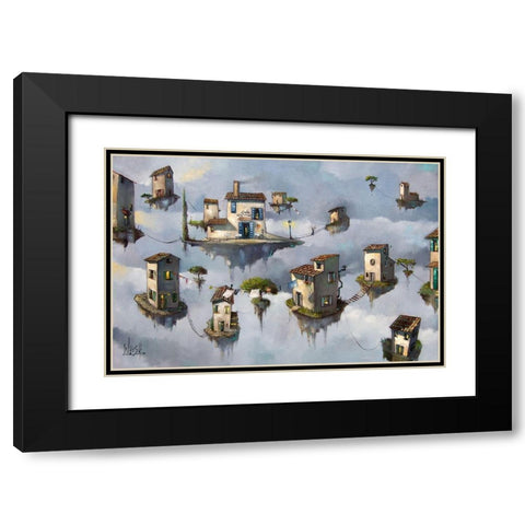 High Society Black Modern Wood Framed Art Print with Double Matting by West, Ronald