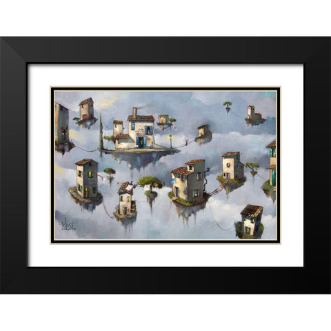 High Society Black Modern Wood Framed Art Print with Double Matting by West, Ronald