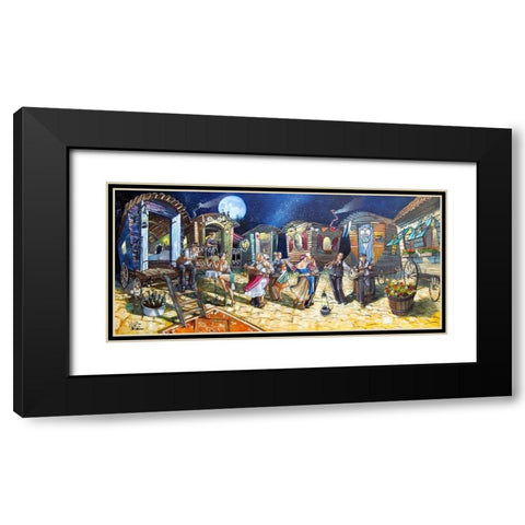 Gypsies Black Modern Wood Framed Art Print with Double Matting by West, Ronald