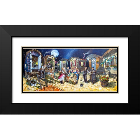 Gypsies Black Modern Wood Framed Art Print with Double Matting by West, Ronald