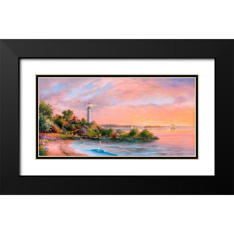 Cape Paradise Black Modern Wood Framed Art Print with Double Matting by Strubel, Klaus