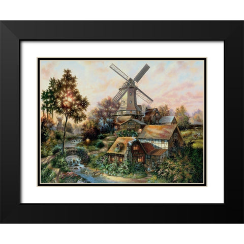 The Lights of Home Black Modern Wood Framed Art Print with Double Matting by Strubel, Klaus