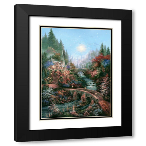 Moonlight Grace Black Modern Wood Framed Art Print with Double Matting by Strubel, Klaus