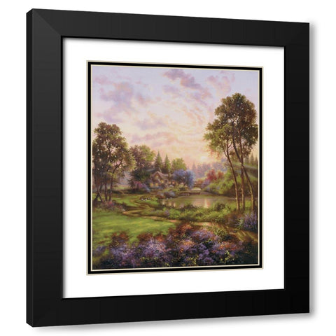 Country Reverie Black Modern Wood Framed Art Print with Double Matting by Strubel, Klaus