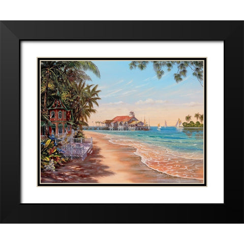 Suncoast Black Modern Wood Framed Art Print with Double Matting by Strubel, Klaus