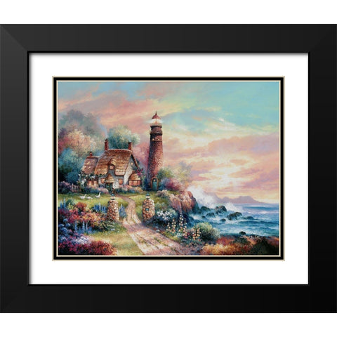 Evening Light Black Modern Wood Framed Art Print with Double Matting by Lee, James