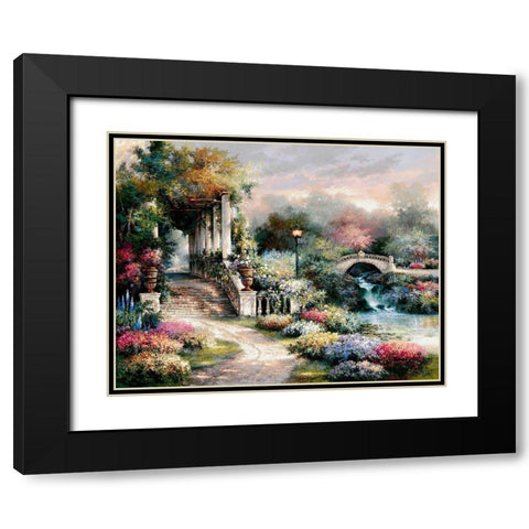 Classic Garden Retreat Black Modern Wood Framed Art Print with Double Matting by Lee, James