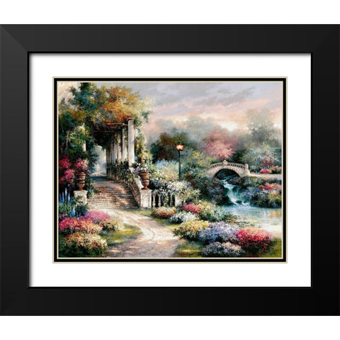 Classic Garden Retreat Black Modern Wood Framed Art Print with Double Matting by Lee, James