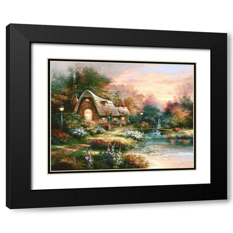 Country Quiet Black Modern Wood Framed Art Print with Double Matting by Lee, James