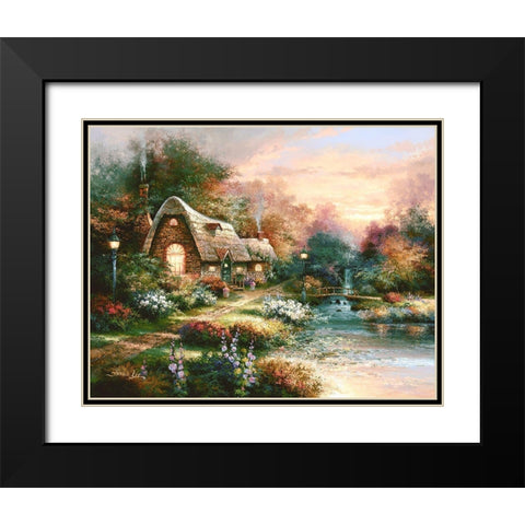 Country Quiet Black Modern Wood Framed Art Print with Double Matting by Lee, James