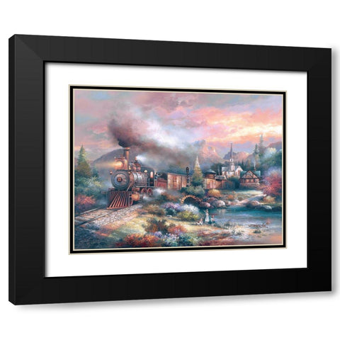 Maryland Mountain Express Black Modern Wood Framed Art Print with Double Matting by Lee, James