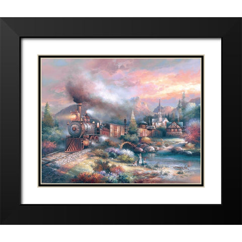 Maryland Mountain Express Black Modern Wood Framed Art Print with Double Matting by Lee, James