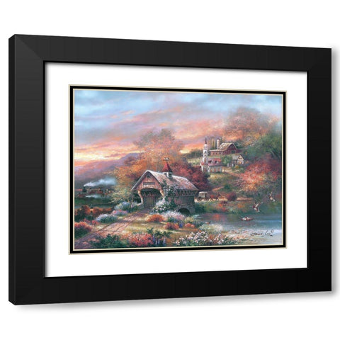 Old Mill Creek Black Modern Wood Framed Art Print with Double Matting by Lee, James