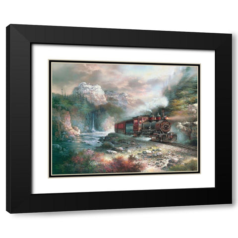 Rio Grande Express Black Modern Wood Framed Art Print with Double Matting by Lee, James