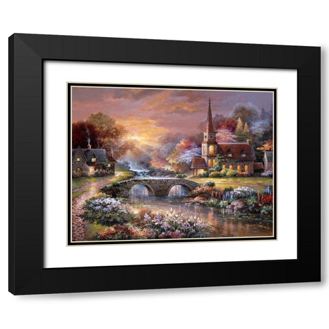 Peaceful Reflections Black Modern Wood Framed Art Print with Double Matting by Lee, James