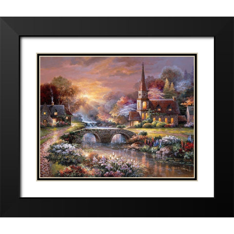 Peaceful Reflections Black Modern Wood Framed Art Print with Double Matting by Lee, James